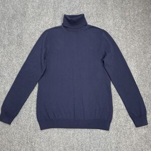 Lauren Ralph Lauren Turtle Neck Sweater Size Large Embroidered Logo Navy Cotton